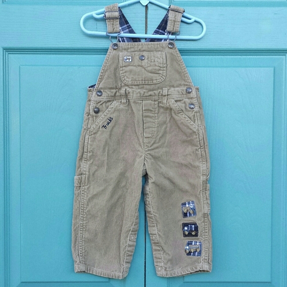 KRU 2-Pc. Set Tan Corduroy Overalls & Navy Shirt - Picture 8 of 16